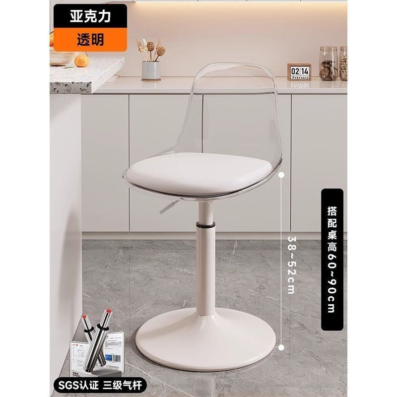 Accessible luxury scandinavian bar chair modern casual bar swivel chair for home adjustable chair front desk bar stool back chair