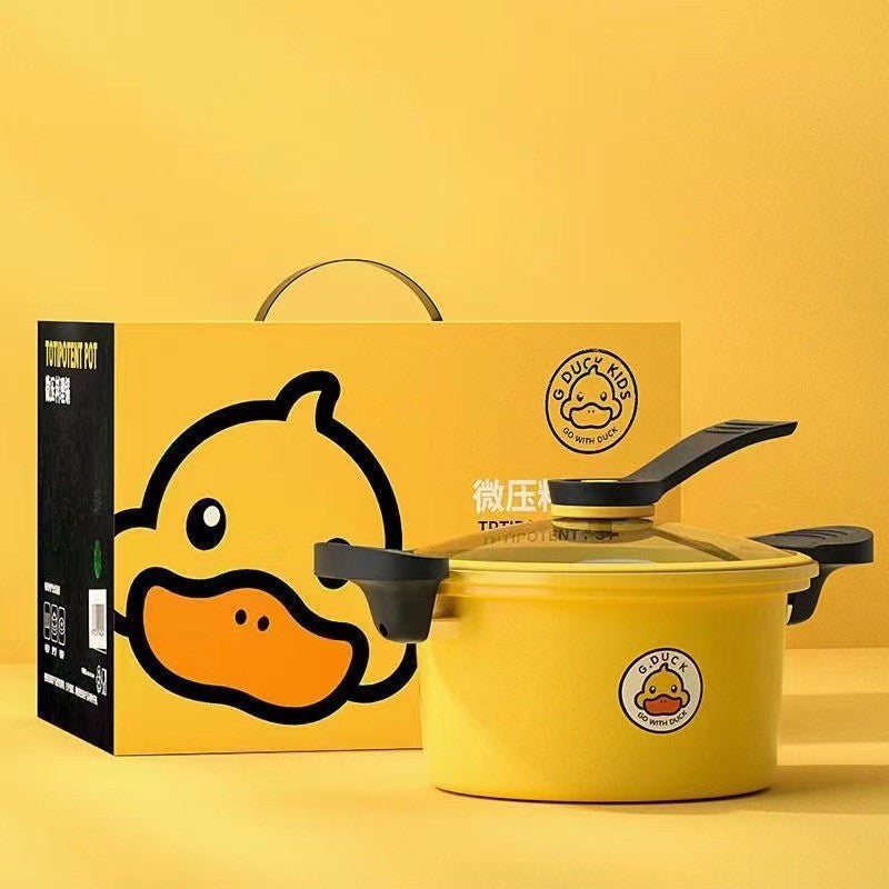 Little yellow duck micro pressure cooker multifunctional kitchen quick stew cooking pot for home large capacity non-stick pot gift wholesale