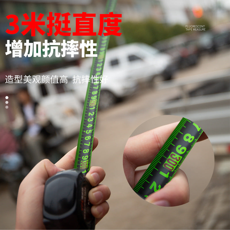 Black technology fluorescent ruler with imported tape measure 5 meters widened 7.5 meters 10 meters thickened wear-resistant box ruler meter ruler high precision