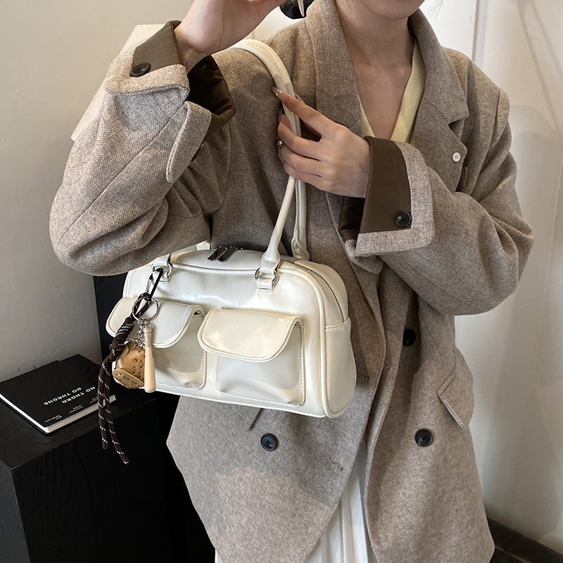 Retro underarm bag women's 2025 new textured tote shoulder bag niche large-capacity portable commuter bag