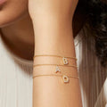 European and american cross-border new jewelry: minimalist o-chain micro-paved diamond pendant 26-letter bracelet, couple jewelry