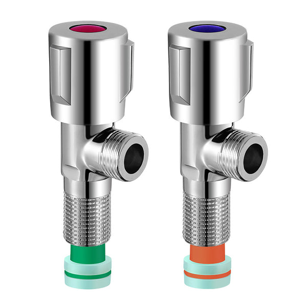 Triangle valve Brass hot and cold water valve Faucet switch Household heater Toilet thickened three-way eight-character water stop valve
