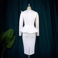 Am221017 designer cut piece patchwork dress beadinghigh waistslimming lookdress skirt
