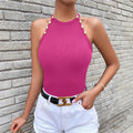 fashion  brown tight sleeveless knitting vest women's spring new style waist short inner elegant