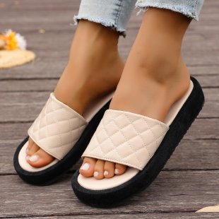 new arrivalplus sizethick sole sandals and slippers one-shaped slip-on plaidexportcasualsummeroutwear slippers wholesale