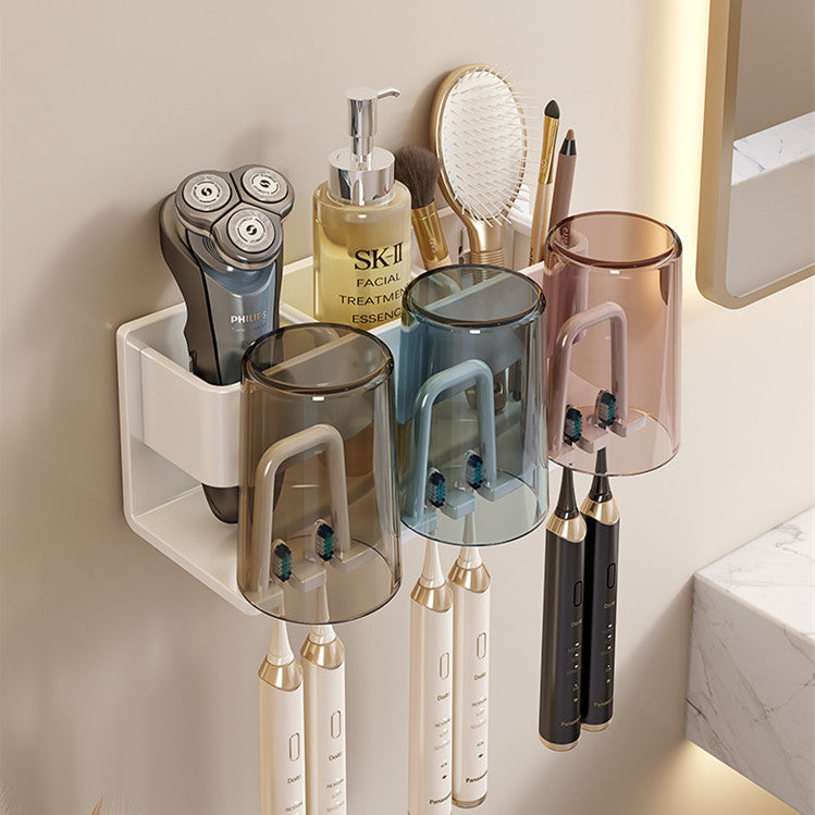 Removable toothbrush rack No punching mouthwash cup holder Wall hanging storage rack Electric toothbrush Toothpaste holder Wholesale