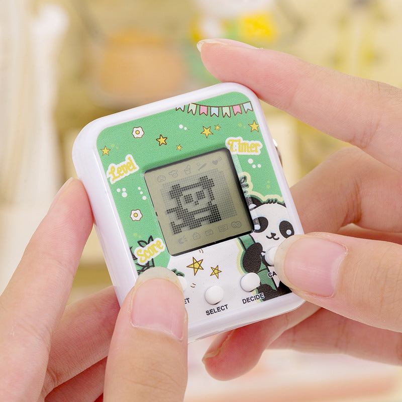 handheld virtual digital pet game console keychain pendant kids mini interactive development toy