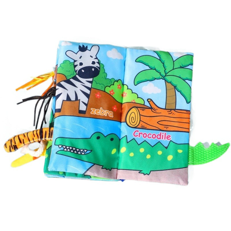 Baby enlightenment stereo animal tail cloth book can be chewed and torn apart cloth book early education family cognitive sound paper toy