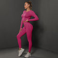 New solid color knitted peach lift tight yoga leggings set - seamless fitness activewear for women, perfect for running and yoga