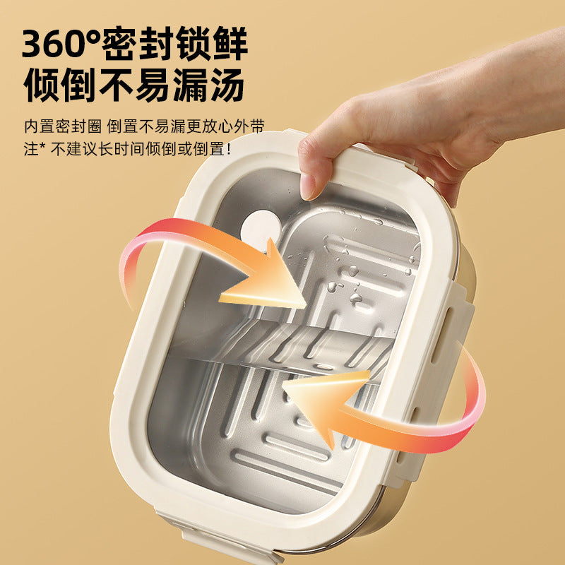 304 stainless steel fresh-keeping box pp cover sealed fresh-keeping box office worker small lunch box fruit bento box packing box