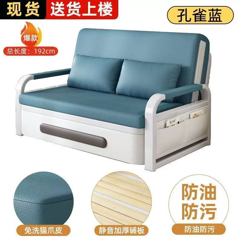 Sofa bed small apartment foldable bed living room balcony telescopic bed multifunctional sofa bed all-in-one dual-purpose foldable bed