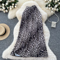 Classyelegant leopard print printingsatin skirt women's summerfrencheasiest for matchsilmslimming look mid-length mermaid dress