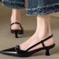 Baotou sandals elegant socialite french high heels women's stilettos with skirt one-strap small fragrant styleflatsflats