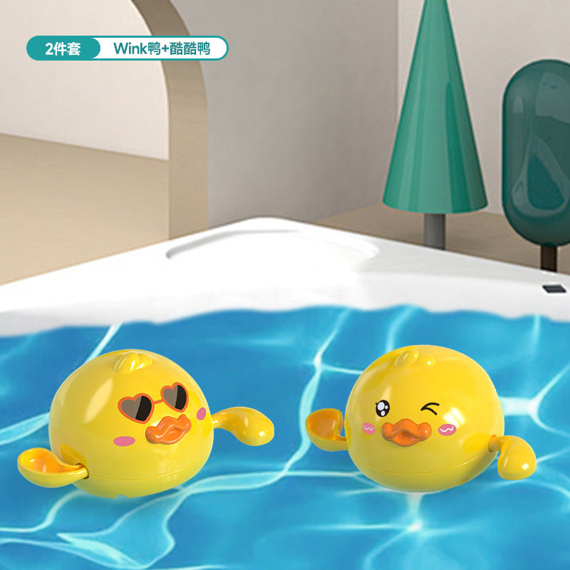 Baby bath toys floating yellow duck shower head for boys and girls, kids' swimming pool water play, water gun for babies