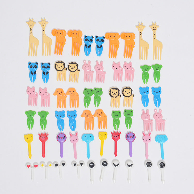Japanese cartoon fruit picks creative children's food forks cake forks cute animal dessert forks plastic fruit forks