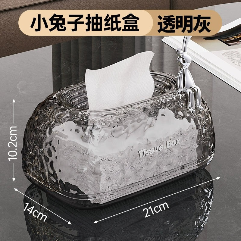 Light luxury tissue box household living room high-end napkin paper box creative bedroom sunken advanced desktop paper box