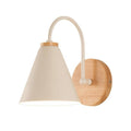Curved white cone iron art soft light bedside reading wall lamp nordic cream style bedroom entrance b&b corridor