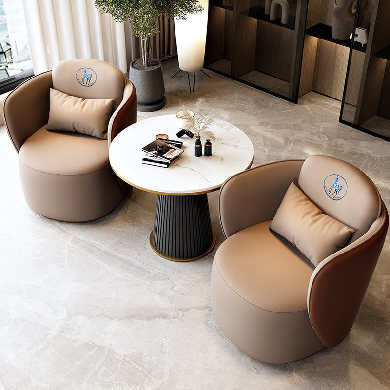 Luxury living room hotel lobby office negotiation reception table and chair sofa new chinese style coffee table set