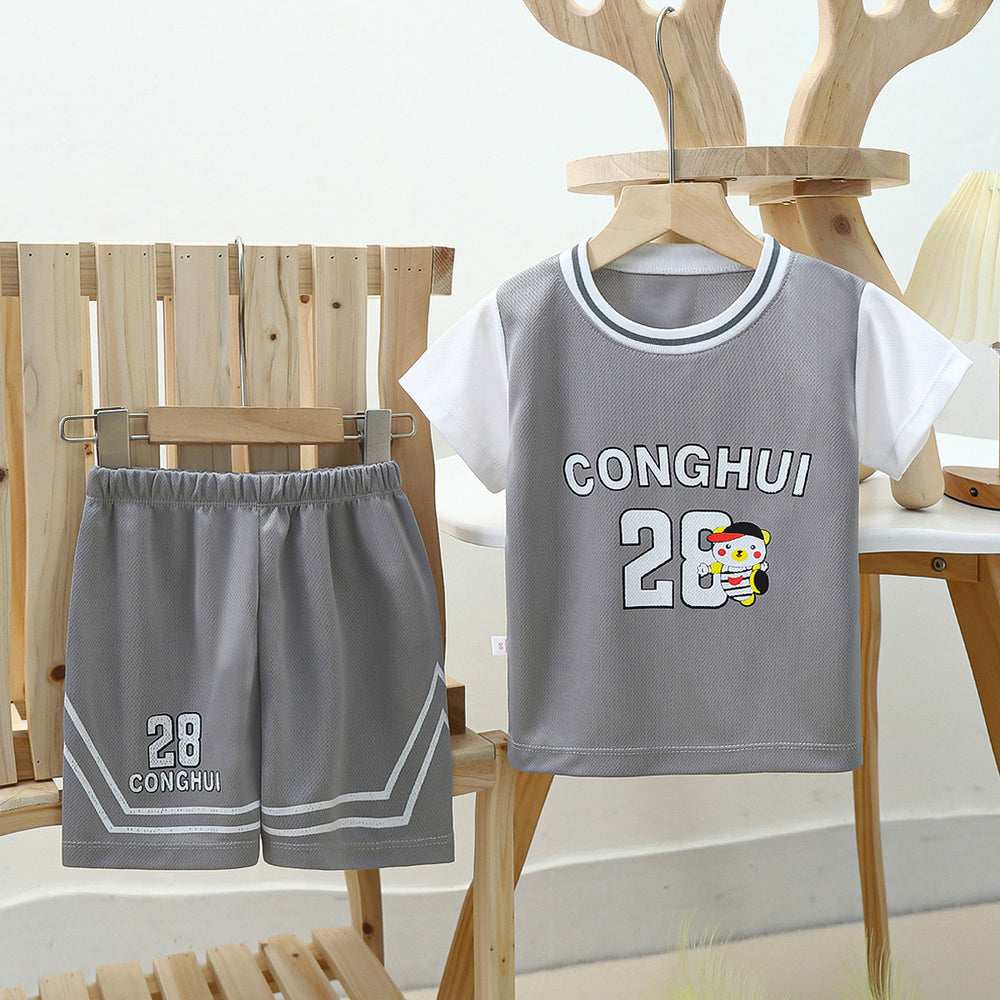 new kids' basketball jersey set - boys' and girls' summer quick-dry mesh outfit - short sleeve sports clothing for children and teens