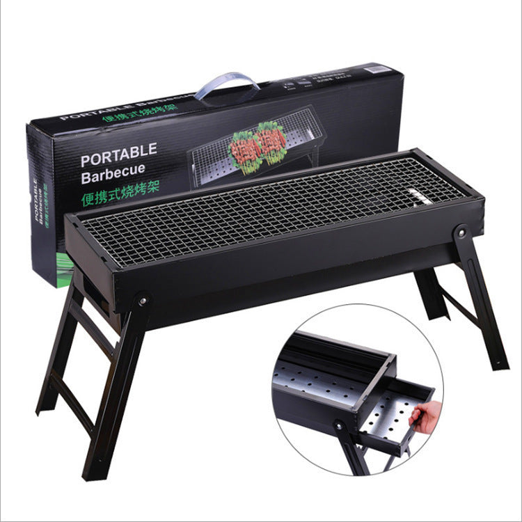 bbq grill, portable folding outdoor camping bbq, multifunctional charcoal grill for home use