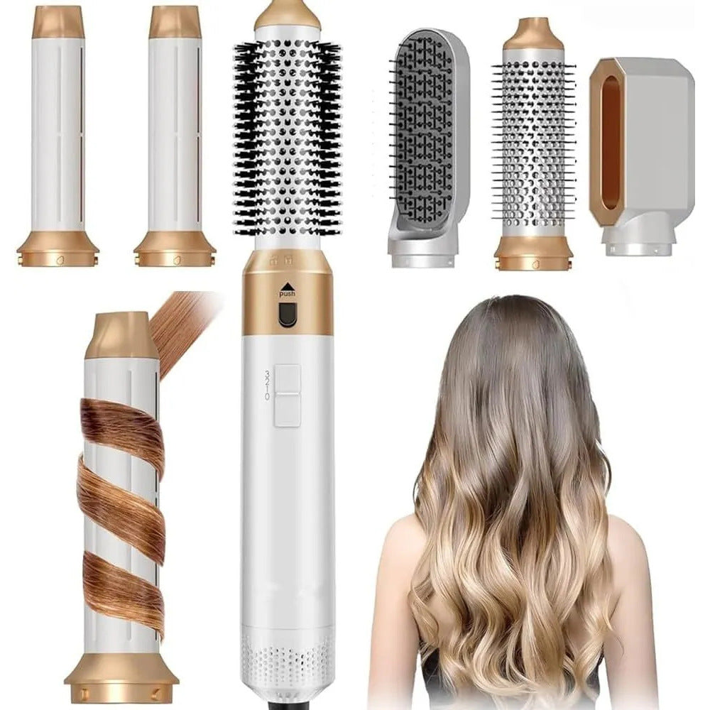 Cross-border special supply of five-in-one hot air comb curling hair straightener, automatic curling iron, dual-purpose, automatic artifact curling iron