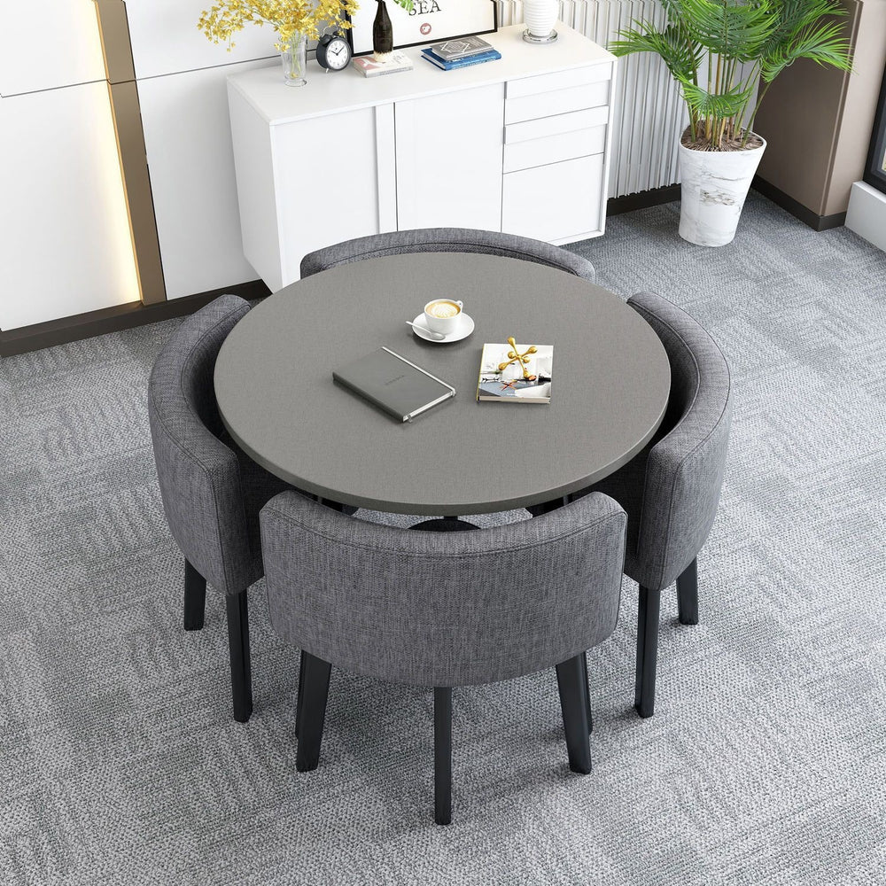 Collapsible dining table for home, small apartment, apartment, restaurant, shopfront negotiation table and chair set, reception round table
