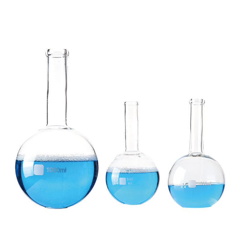 Long neck flat bottom flask round bottom flask manufacturers supply experimental equipment experimental flask laboratory borosilicate glass