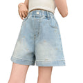 Girls' beaded denim shorts - stylish summer outfit for older kids & toddlers - lightweight, breathable, and versatile hot pants