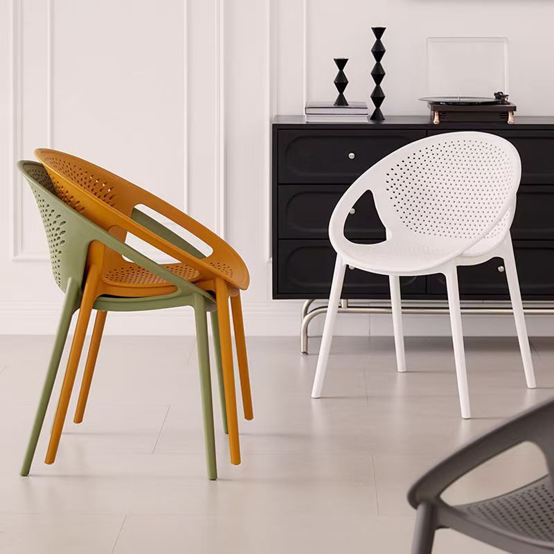 Scandinaviancut out dining table and chairs stackable dining chairs casual outdoor waiting chair for home plastic back chair small apartment