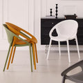 Scandinaviancut out dining table and chairs stackable dining chairs casual outdoor waiting chair for home plastic back chair small apartment