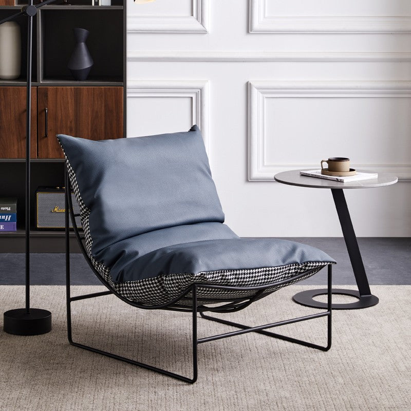 Factory direct living room iron sofa chair bedroom fabric lazy sofa balcony single casual chair popular lounge chair