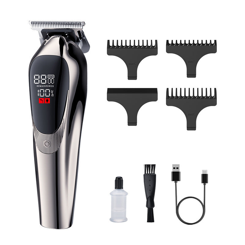 Customized cross-border new hairdressing shop electric bald head shaving hair clipper rechargeable bald head push