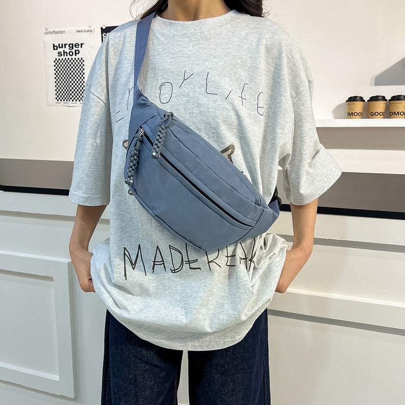 New breast bag women ins cool large capacity messenger bag casual Japanese students shoulder backpack light sports