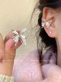 Hollow zircon butterfly ear clip without piercing-e6091 ear clip