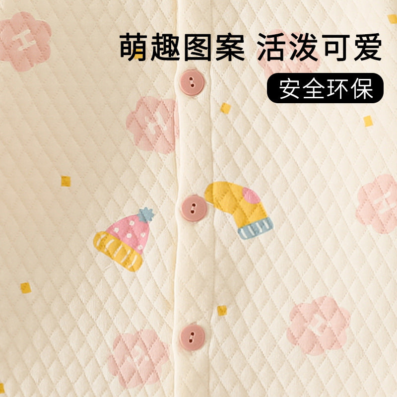 Winter new baby underwear set, thickened infant 1-3 years old kids' pajamas, home wear, pure cotton set
