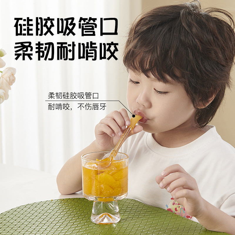 Baby learning to eat training self-feeding spoon kids eating complementary food fork spoon straw drinking soup drinking water tableware