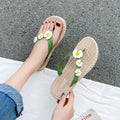New arrival three flowers summer flip-flops women's outwear k-style non-slip women's flats sandals beach delivery