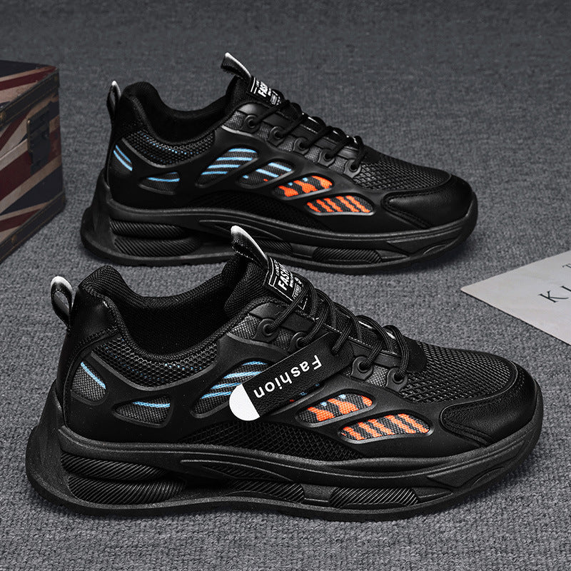 2025 spring new men's breathable mesh sneakers - trendy, versatile chunky sole athletic shoes - casual dad shoes