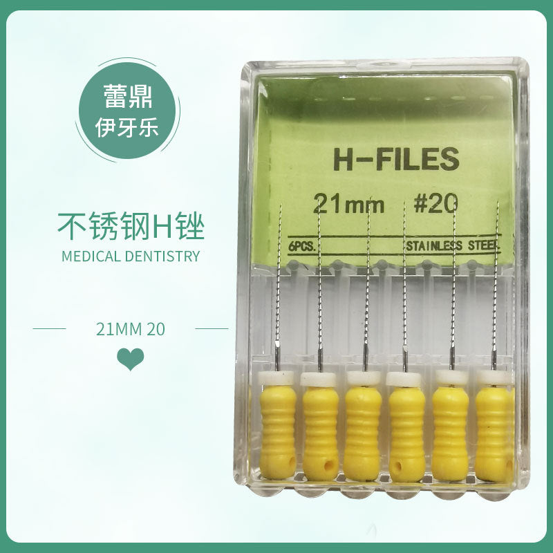 Dental H file K file Enlarged needle Root canal Stainless steel file Nickel titanium file R file One box of six boxed manometry needles Hand use