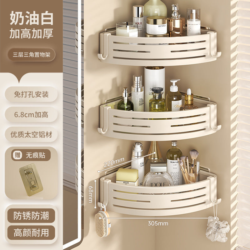 White bathroom shelf No punching toilet toilet toilet wall storage rack wall hanging cream wind