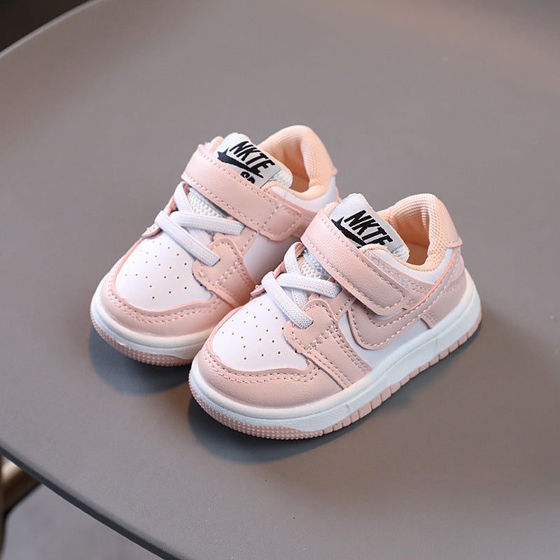 Kids' athletic shoes - boys' and girls' sneakers -  spring/autumn/winter collection - korean style - boys' baby shoes - white sneakers - first walking shoes