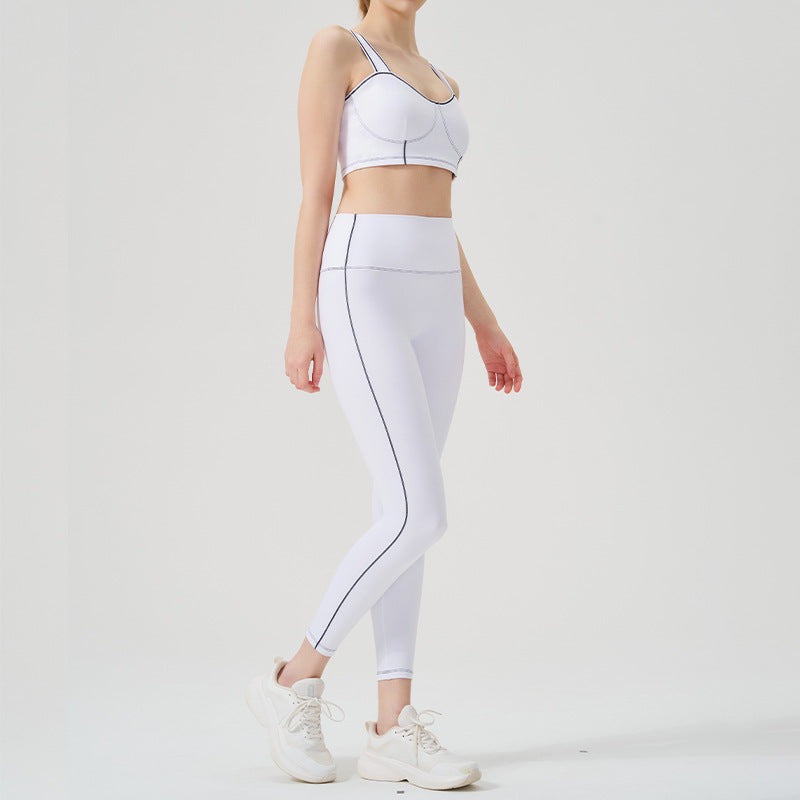 fashion yoga wear classy sense of movement pure color high elastic tight height strength sports suit fitness wear for women