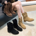 Birkenstock short boots for women 2026 new autumn winterthick sole heightening western boots maillard knee socks pile boots for women