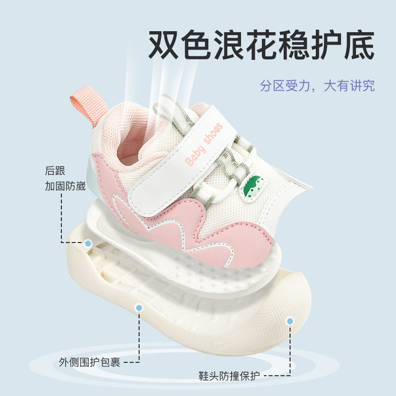 Toddler shoes for boys, spring and autumn infant shoes, soft sole functional mesh shoes, baby shoes for boys aged 1-3 years