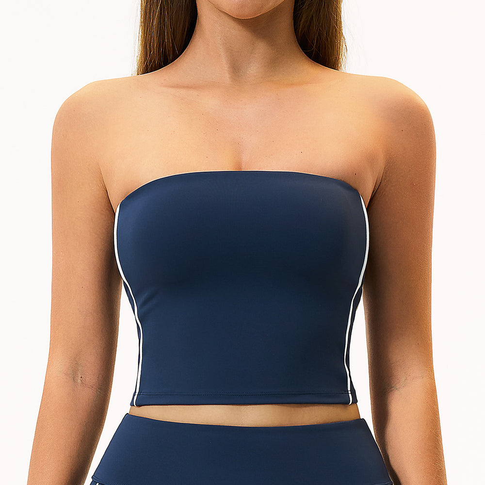 Color block brushed fleece compression tank top with removable pads - breathable, comfortable, quick-dry yoga & workout top 4539