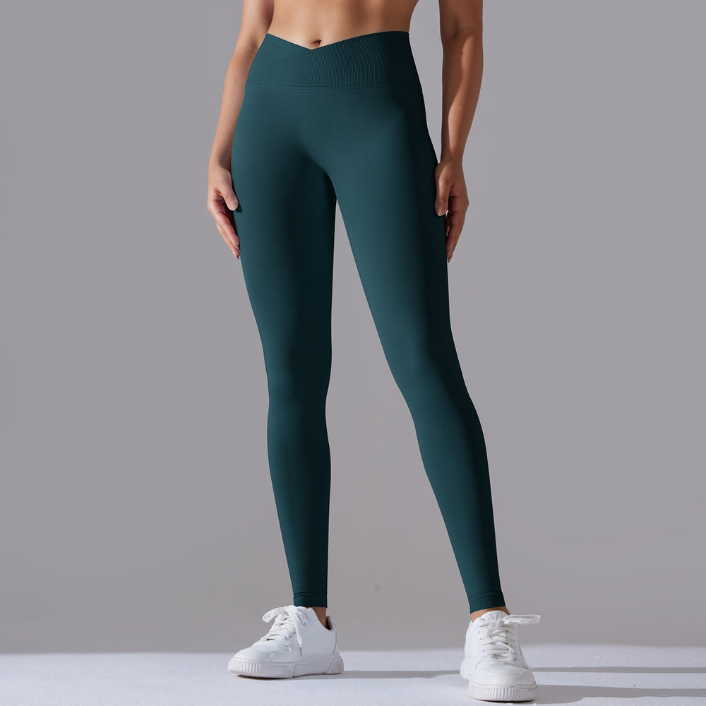 Fashion cross-border seamless tight yoga pants women's cross high waist peach butt lifting sports pants breathable quick-drying fitness pants