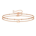 Amazon cross-border new product 26 letter grass line gold initial bracelet fashioneasiest for match layered rice bead chain bracelet for women