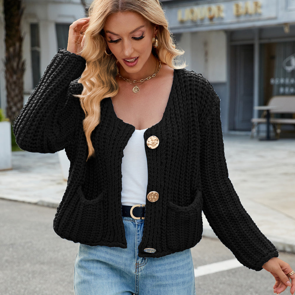 Fashion cross-border women's clothing  independent station new v-neck three-button sleeveless cardigan sweater vest
