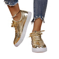 spring/autumn new collection: shiny platform crossover strap casual shoes - always in stock, women's plus size flat shoes