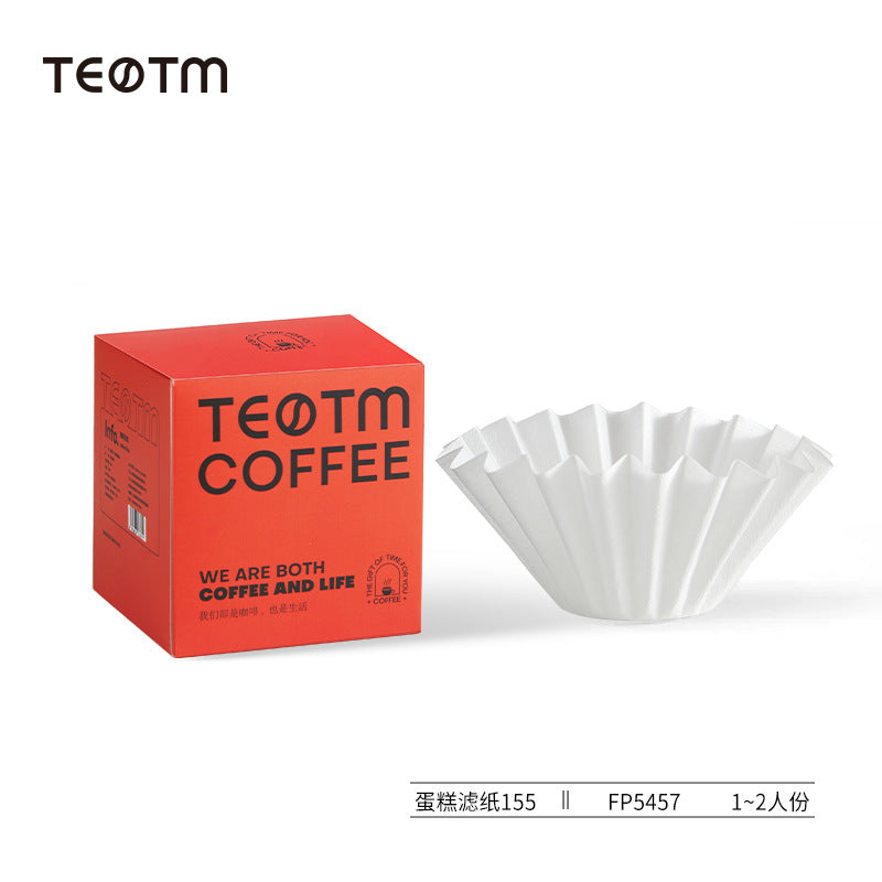Japanese imported cake coffee filter paper, 50 sheets, 155mm/185mm, hand-brewed cake filter paper, boxed coffee filter